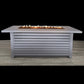50000 BTU 42" Gray Steel Propane Rectangular Fire Pit Table With Cover