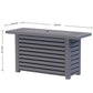 50000 BTU 42" Gray Steel Propane Rectangular Fire Pit Table With Cover