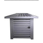 50000 BTU 42" Gray Steel Propane Rectangular Fire Pit With Cover