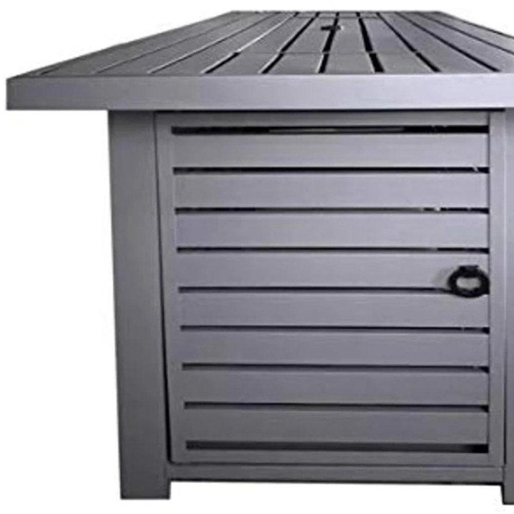 50000 BTU 42" Gray Steel Propane Rectangular Fire Pit With Cover
