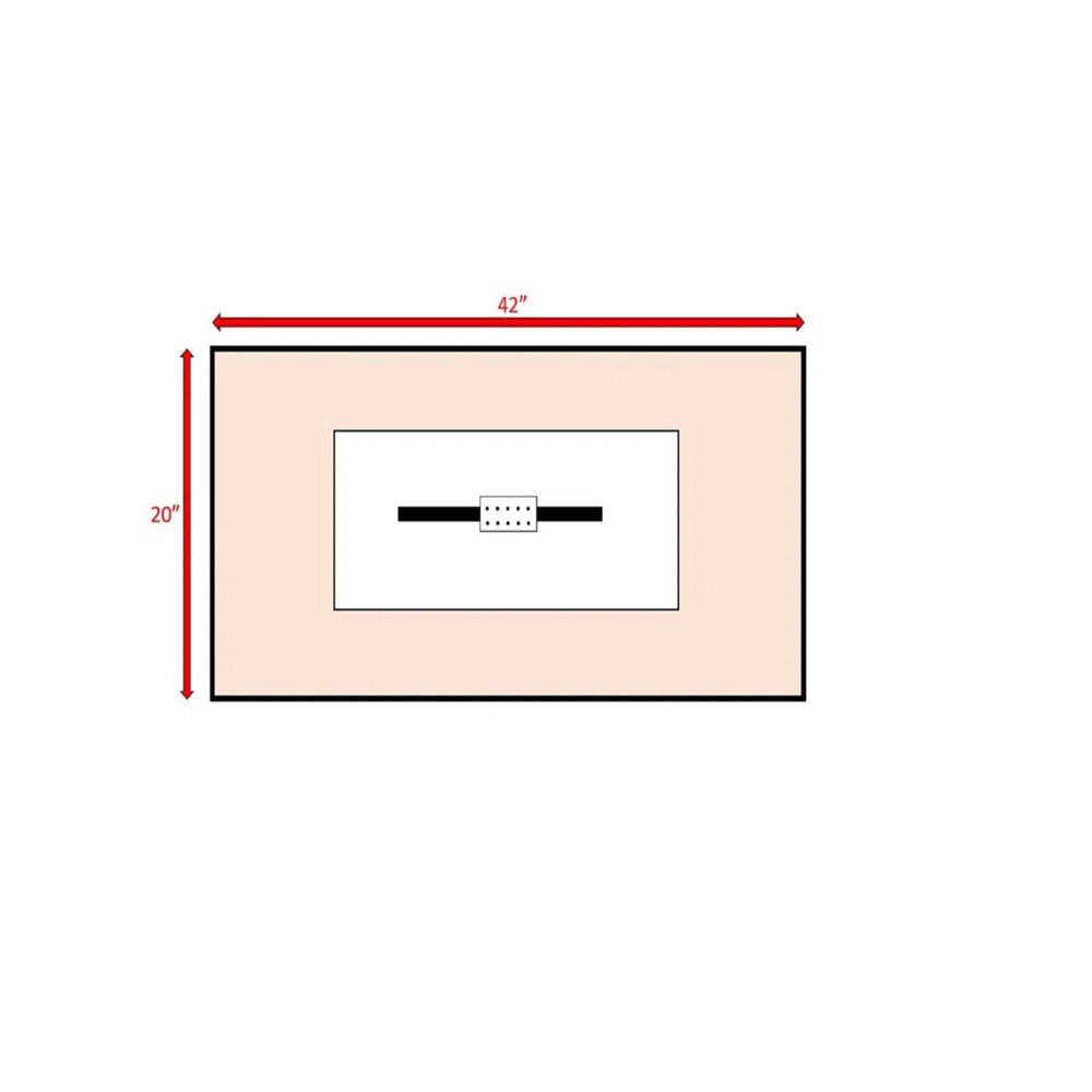 50000 BTU 42" Gray Steel Propane Rectangular Fire Pit Table With Cover