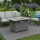 50000 BTU 42" Gray Steel Propane Rectangular Fire Pit With Cover