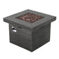 40000 BTU 32" Gray Steel Propane Rectangular Fire Pit Table With Cover