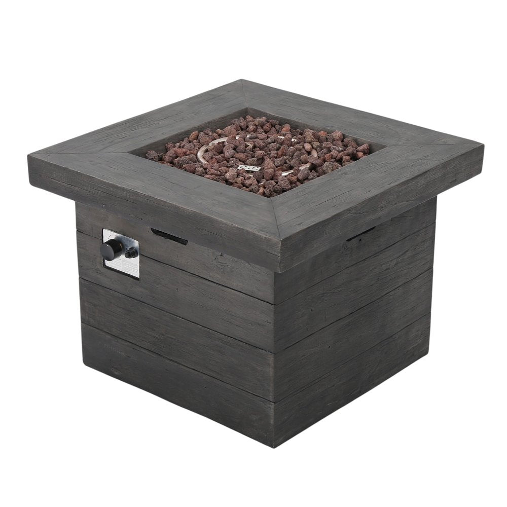 40000 BTU 32" Gray Stainless steel Propane Rectangular Fire Pit With Cover