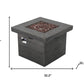 40000 BTU 32" Gray Steel Propane Rectangular Fire Pit Table With Cover