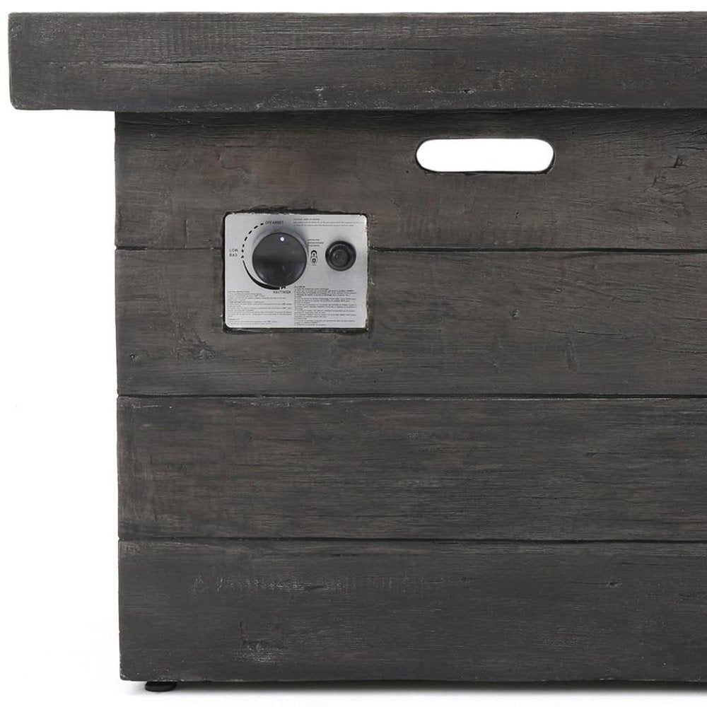 40000 BTU 32" Gray Stainless steel Propane Rectangular Fire Pit With Cover