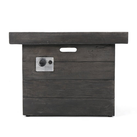 40000 BTU 32" Gray Stainless steel Propane Rectangular Fire Pit With Cover