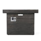 40000 BTU 32" Gray Steel Propane Rectangular Fire Pit Table With Cover