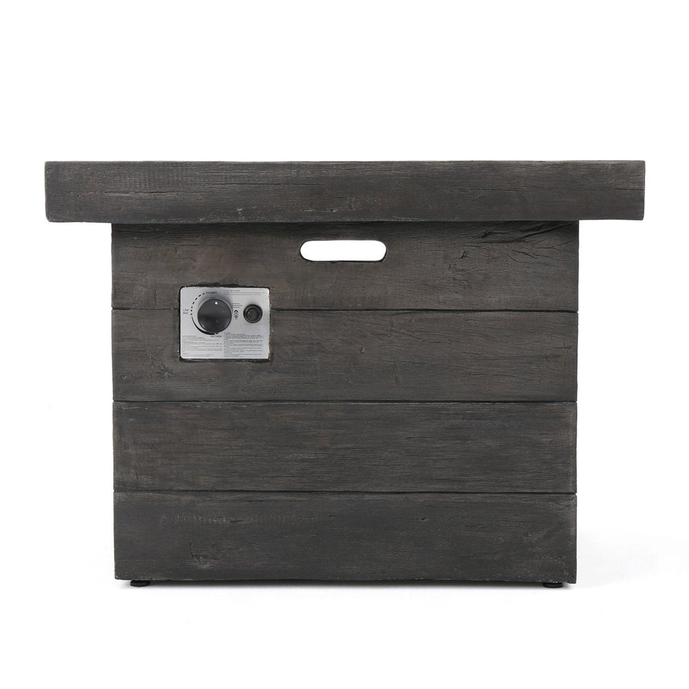 40000 BTU 32" Gray Steel Propane Rectangular Fire Pit Table With Cover