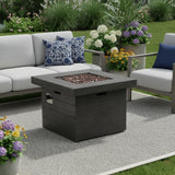 40000 BTU 32" Gray Stainless steel Propane Rectangular Fire Pit With Cover