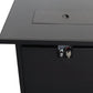 40000 BTU 42" Black Steel Propane Rectangular Fire Pit With Cover