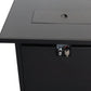 40000 BTU 42" Black Steel Propane Rectangular Fire Pit With Cover