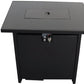 40000 BTU 42" Black Steel Propane Rectangular Fire Pit With Cover