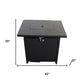 40000 BTU 42" Black Steel Propane Rectangular Fire Pit Table With Cover