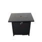 40000 BTU 43" Black Steel Propane Rectangular Fire Pit Table With Cover