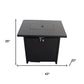40000 BTU 43" Black Steel Propane Rectangular Fire Pit With Cover