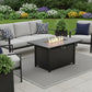 40000 BTU 43" Black Steel Propane Rectangular Fire Pit Table With Cover