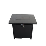 40000 BTU 43" Black Steel Propane Rectangular Fire Pit Table With Cover