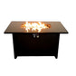40000 BTU 43" Black Steel Propane Rectangular Fire Pit Table With Cover