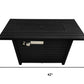 40000 BTU 42" Black Steel Propane Rectangular Fire Pit With Cover