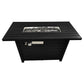 40000 BTU 42" Black Steel Propane Rectangular Fire Pit With Cover