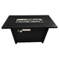 40000 BTU 42" Black Steel Propane Rectangular Fire Pit Table With Cover