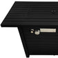 40000 BTU 42" Black Steel Propane Rectangular Fire Pit With Cover