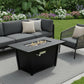 40000 BTU 42" Black Steel Propane Rectangular Fire Pit Table With Cover