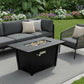 40000 BTU 42" Black Steel Propane Rectangular Fire Pit With Cover