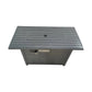 50000 BTU 42" Gray Steel Propane Rectangular Fire Pit Table With Cover