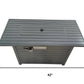 50000 BTU 42" Gray Steel Propane Rectangular Fire Pit With Cover