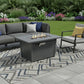 50000 BTU 42" Gray Steel Propane Rectangular Fire Pit With Cover