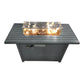 50000 BTU 42" Gray Steel Propane Rectangular Fire Pit With Cover