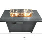 50000 BTU 42" Gray Steel Propane Rectangular Fire Pit With Cover