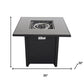 50000 BTU 30" Black Steel Propane Square Fire Pit With Cover