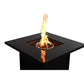 50000 BTU 30" Black Steel Propane Rectangular Fire Pit With Cover