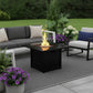 50000 BTU 30" Black Steel Propane Square Fire Pit With Cover