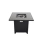 50000 BTU 30" Black Steel Propane Square Fire Pit With Cover