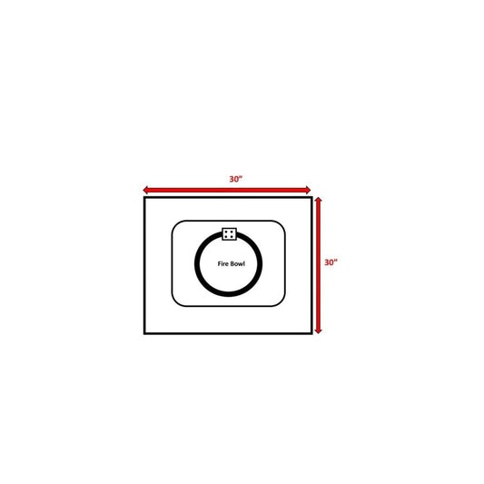 50000 BTU 30" Black Steel Propane Square Fire Pit With Cover