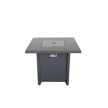 50000 BTU 30" Black Steel Propane Square Fire Pit With Cover