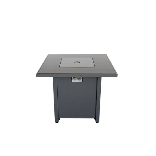 50000 BTU 30" Black Steel Propane Square Fire Pit With Cover