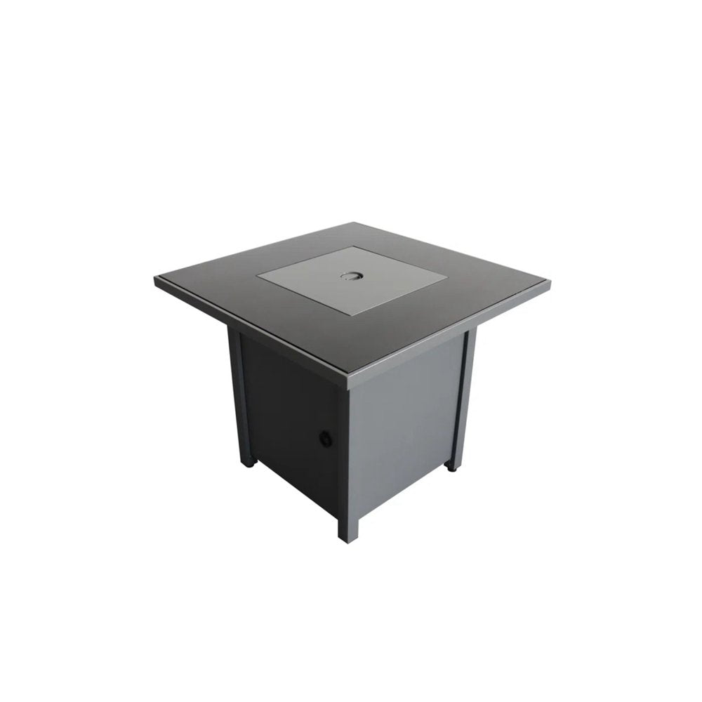 50000 BTU 30" Black Steel Propane Square Fire Pit Table With Cover