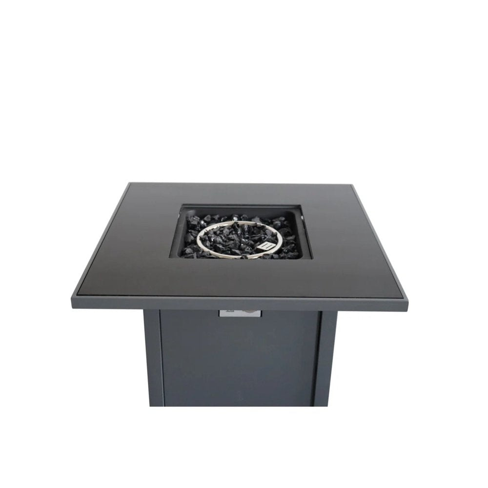 50000 BTU 30" Gray Steel Propane Rectangular Fire Pit With Cover