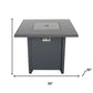 50000 BTU 30" Gray Steel Propane Rectangular Fire Pit With Cover