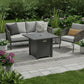 50000 BTU 30" Black Steel Propane Square Fire Pit With Cover
