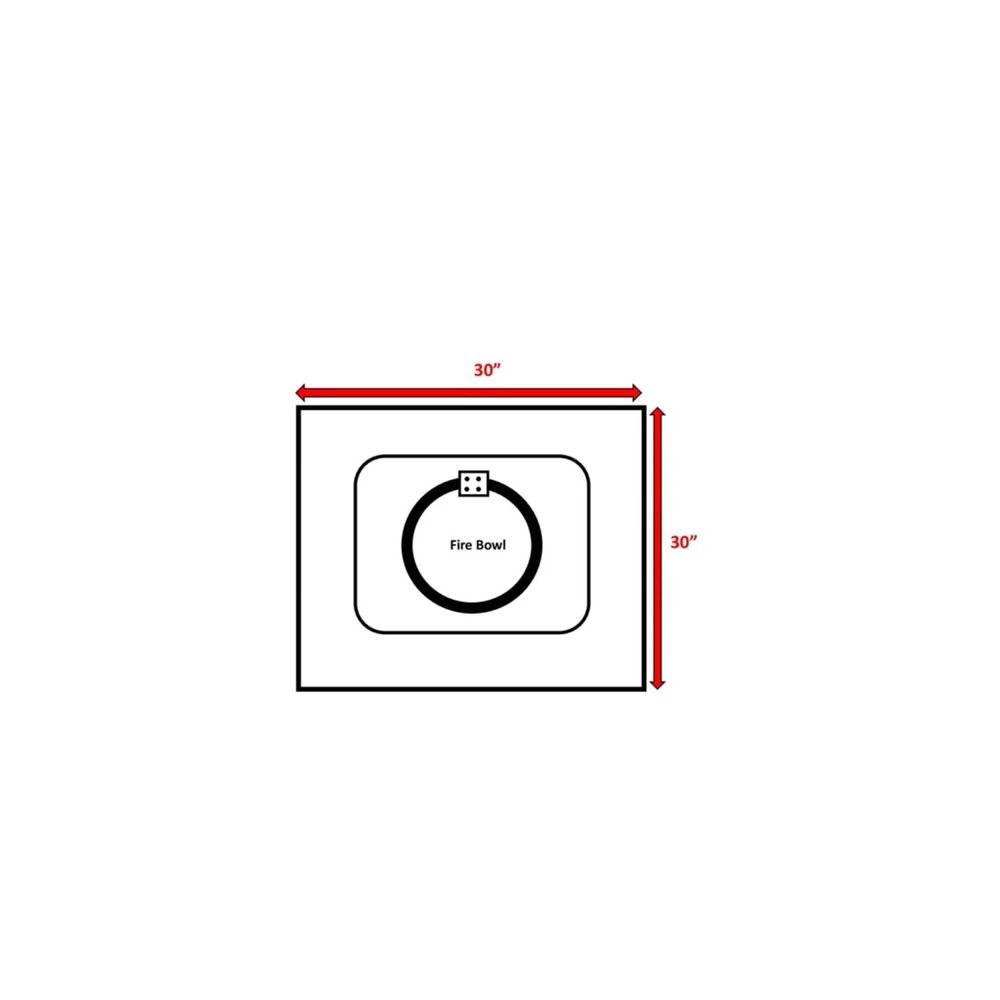 50000 BTU 30" Black Steel Propane Square Fire Pit With Cover