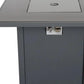 50000 BTU 30" Black Steel Propane Square Fire Pit With Cover