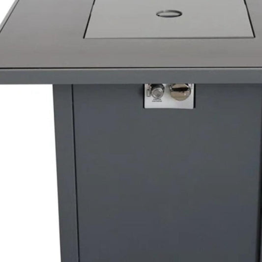 50000 BTU 30" Black Steel Propane Square Fire Pit With Cover