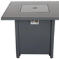 50000 BTU 30" Gray Steel Propane Rectangular Fire Pit With Cover