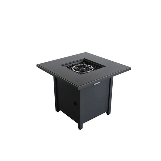 50000 BTU 30" Black Steel Propane Square Fire Pit With Cover